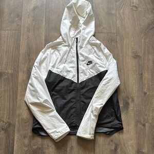 Nike Black and White Hooded Jacket